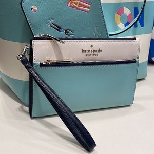 Kate new Spade Staci Saffiano Leather Double Zip Wristlet
Poolside Multi